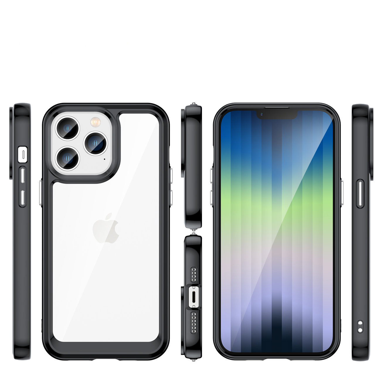 Pokrowiec etui silikonowe pancerne Outer Space Case czarne APPLE iPhone 14 Pro Max / 2