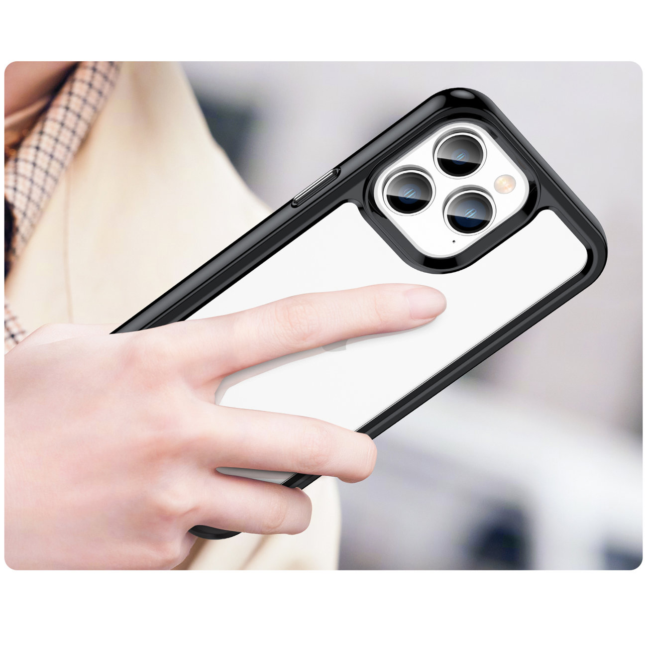 Pokrowiec etui silikonowe pancerne Outer Space Case czarne APPLE iPhone 14 Pro Max / 5