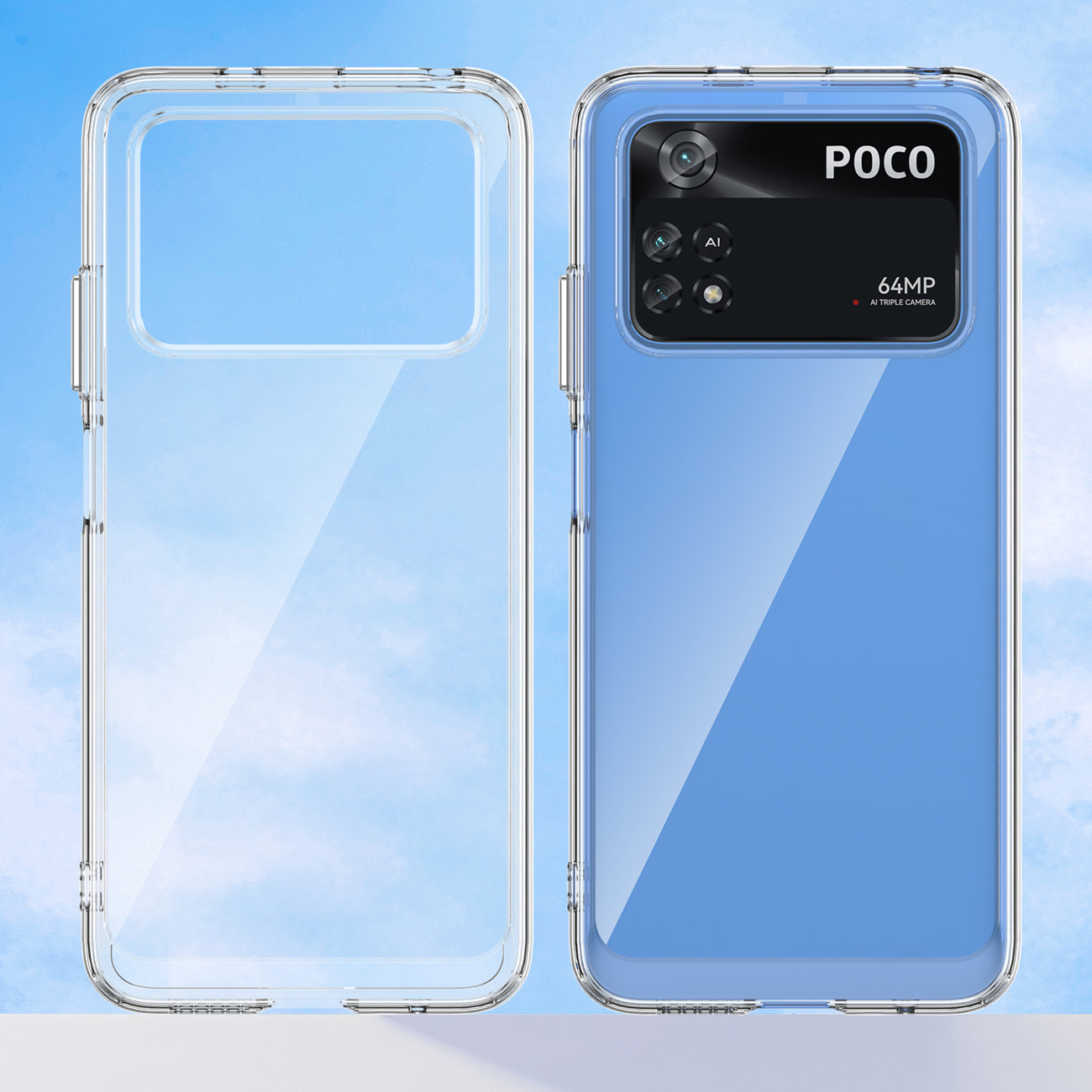 Pokrowiec etui silikonowe pancerne Outer Space Case niebieskie Xiaomi Poco M4 Pro / 11
