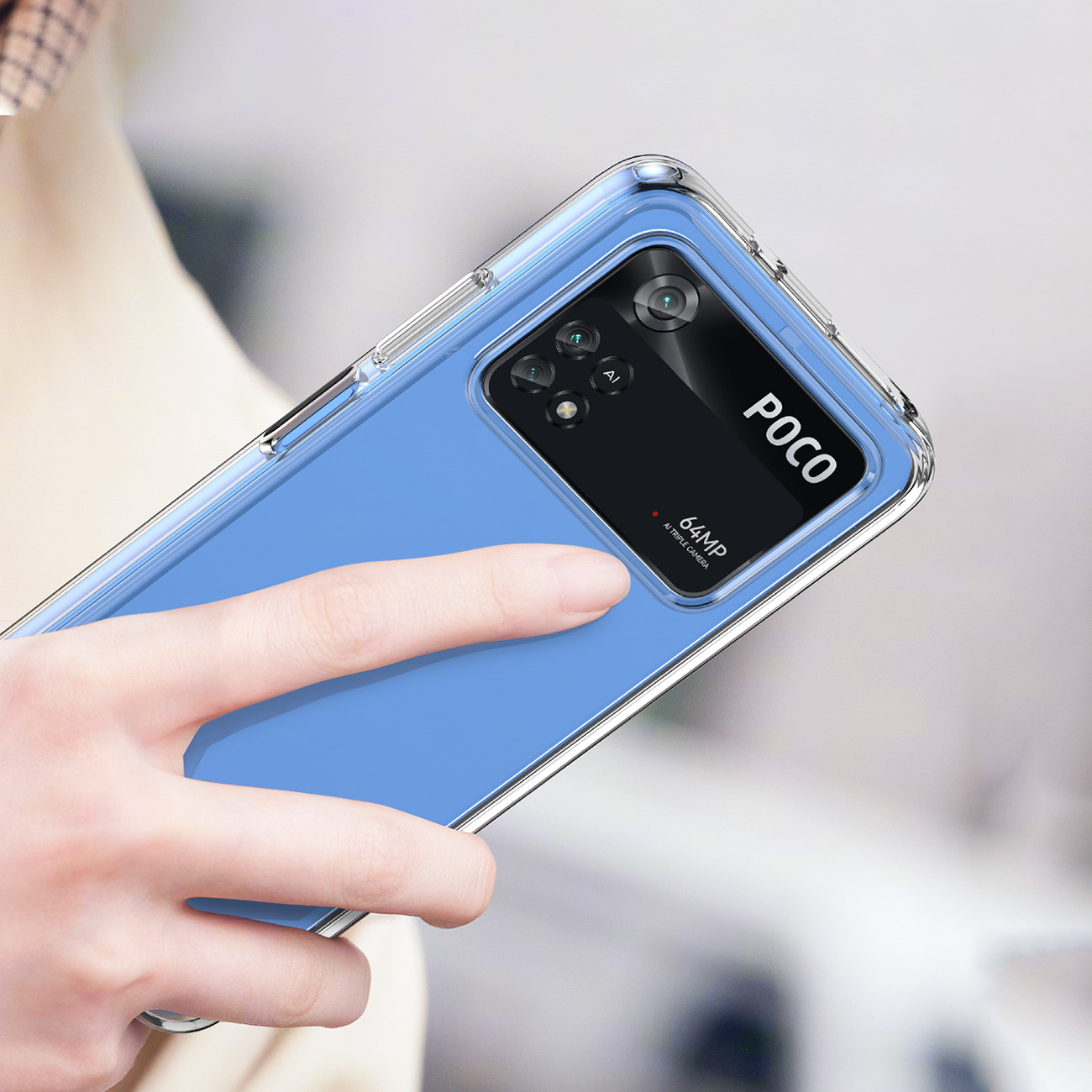 Pokrowiec etui silikonowe pancerne Outer Space Case niebieskie Xiaomi Poco M4 Pro / 7