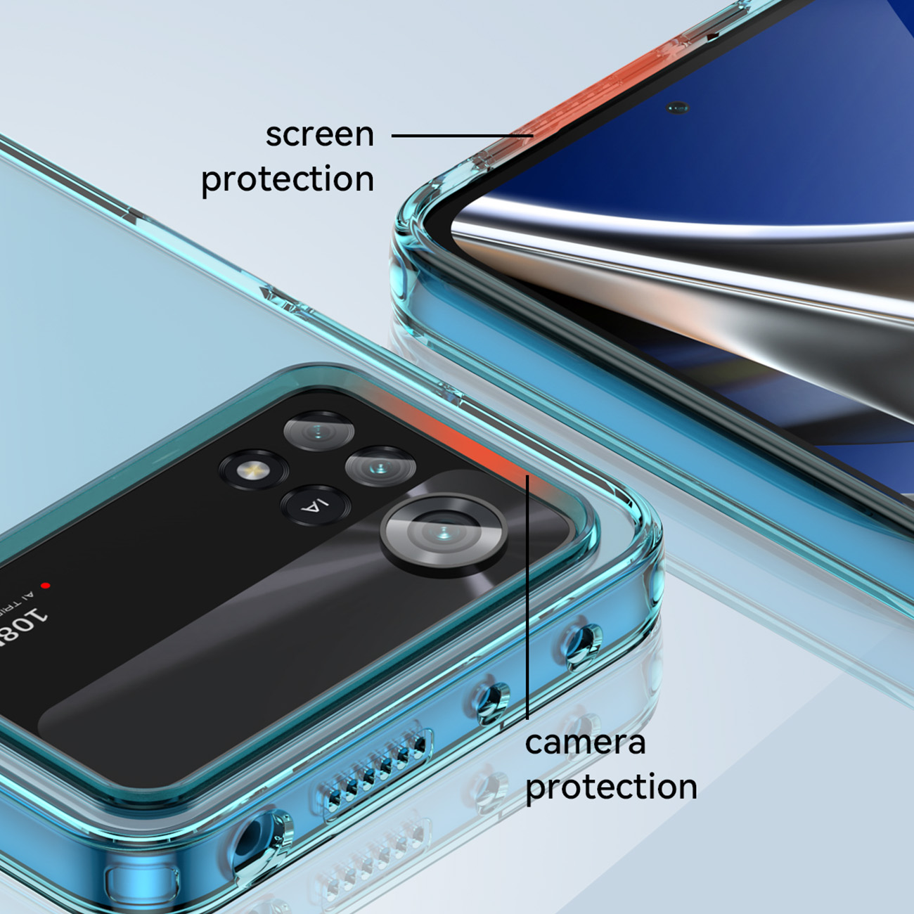 Pokrowiec etui silikonowe pancerne Outer Space Case niebieskie Xiaomi POCO X4 Pro 5G / 10
