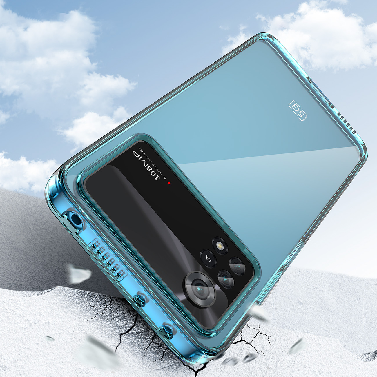 Pokrowiec etui silikonowe pancerne Outer Space Case niebieskie Xiaomi POCO X4 Pro 5G / 8