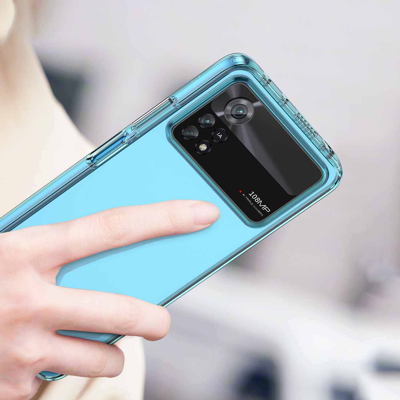Pokrowiec etui silikonowe pancerne Outer Space Case niebieskie Xiaomi POCO X4 Pro 5G / 9