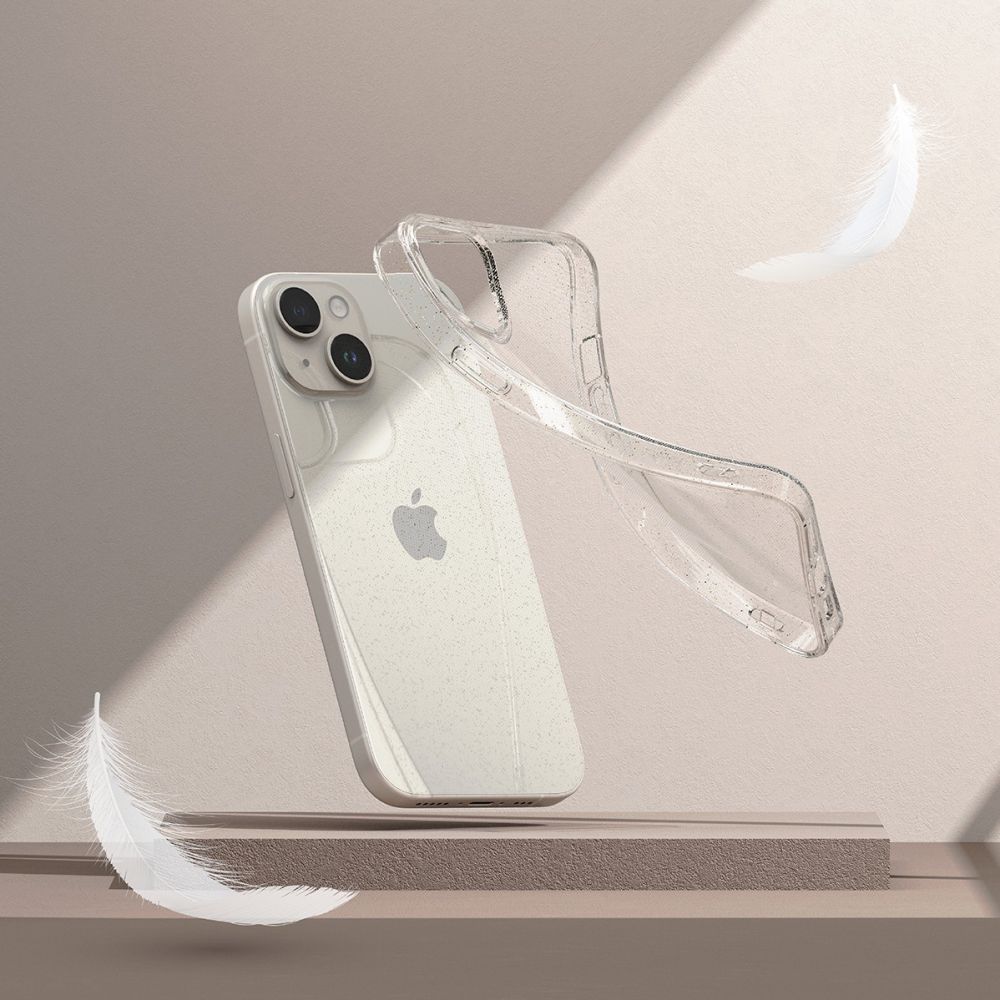 Pokrowiec etui silikonowe Ringke Air Glitter przeroczyste APPLE iPhone 15 / 5