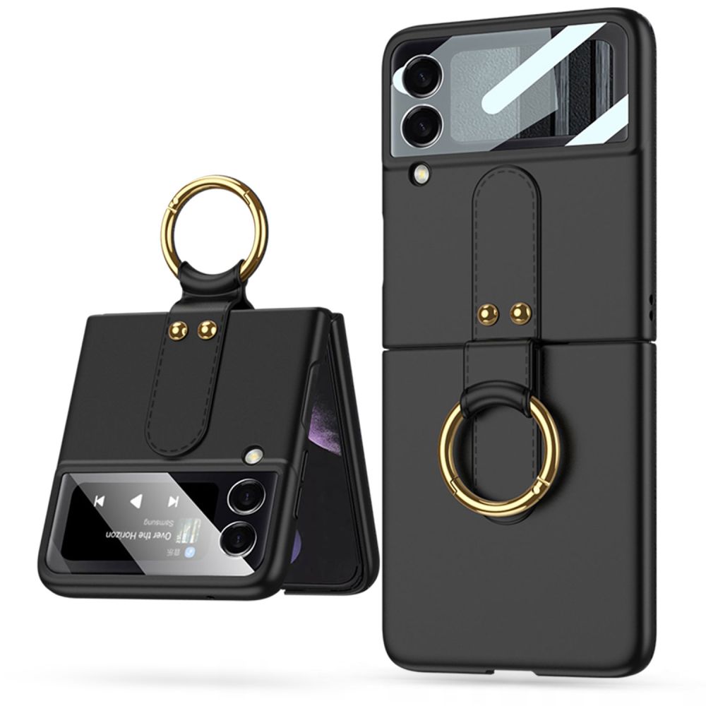 Pokrowiec etui Silikonowe Tech-protect Icon Ring czarne SAMSUNG Galaxy Z Flip 4