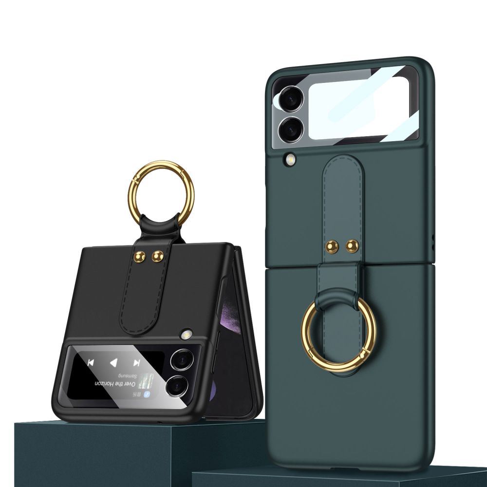 Pokrowiec etui Silikonowe Tech-protect Icon Ring czarne SAMSUNG Galaxy Z Flip 4 / 8