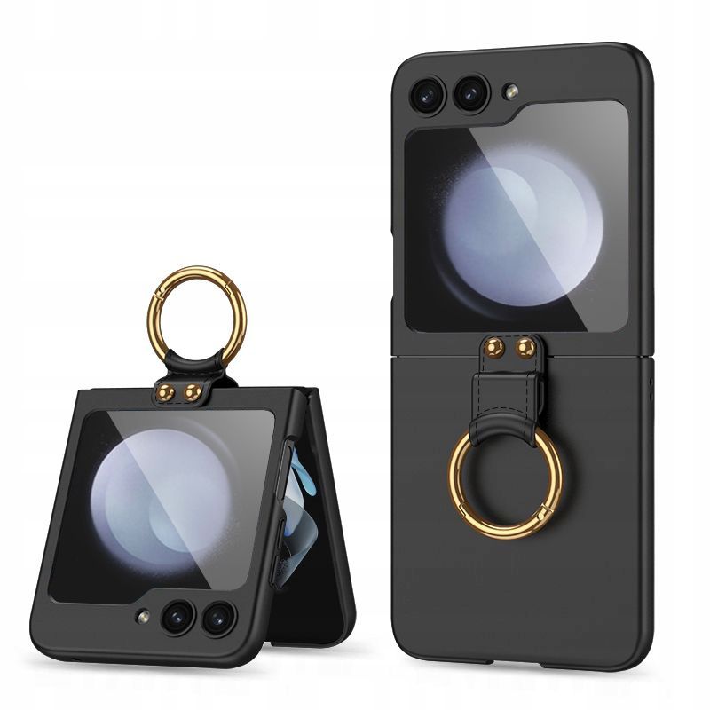 Pokrowiec etui Silikonowe Tech-protect Icon Ring czarne SAMSUNG Galaxy Z Flip 5 5G