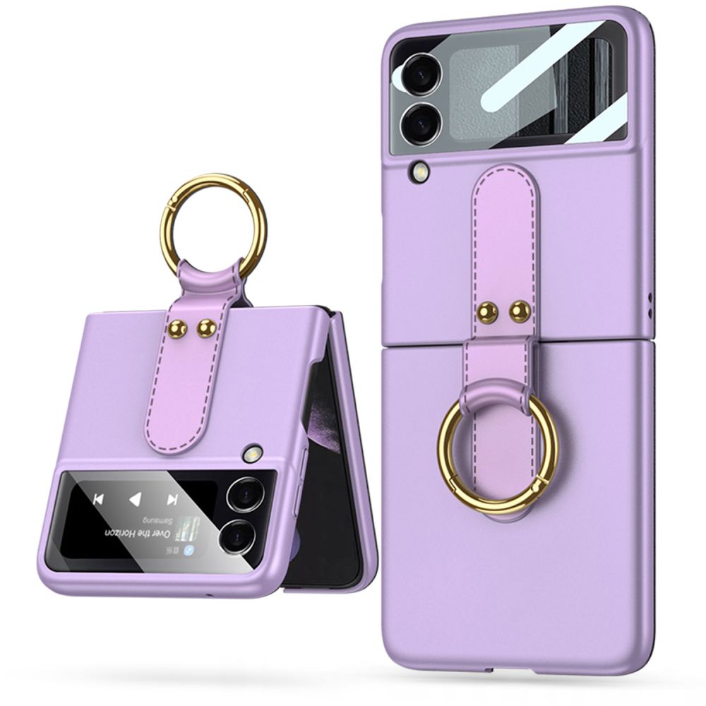 Pokrowiec etui Silikonowe Tech-protect Icon Ring fioletowe SAMSUNG Galaxy Z Flip 4