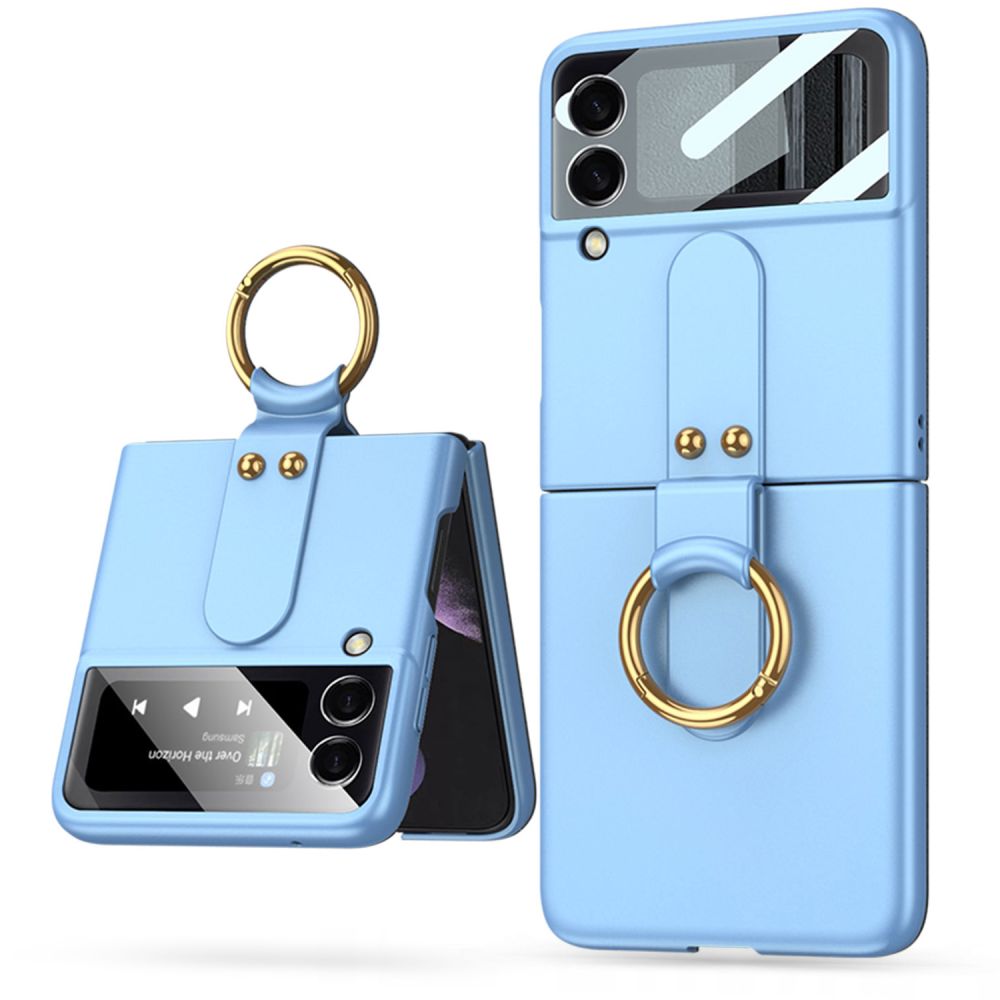 Pokrowiec etui Silikonowe Tech-protect Icon Ring Sky niebieskie SAMSUNG Galaxy Z Flip 4
