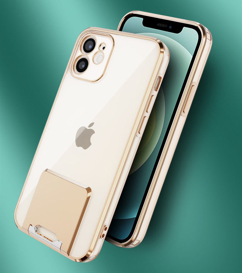 Pokrowiec etui silikonowe Tel Protect Kickstand Luxury Case czarne APPLE iPhone 12 / 5