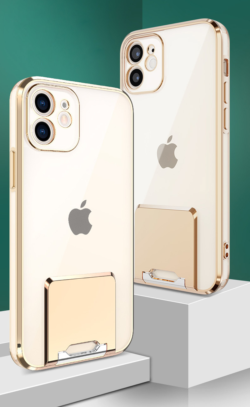Pokrowiec etui silikonowe Tel Protect Kickstand Luxury Case czarne APPLE iPhone 12 Pro / 6