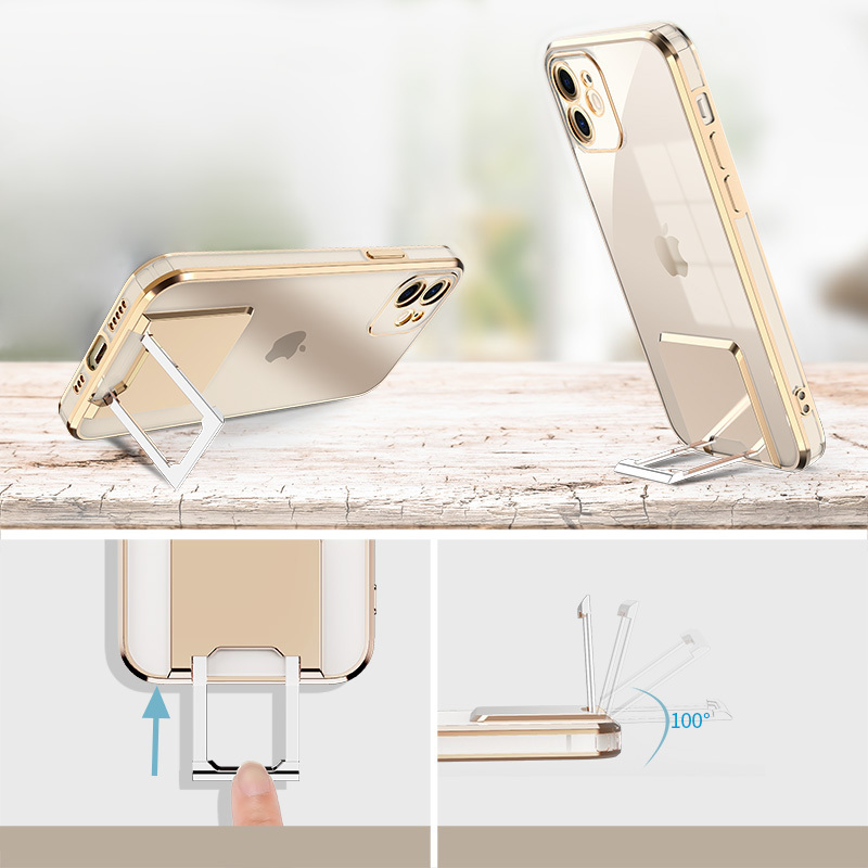 Pokrowiec etui silikonowe Tel Protect Kickstand Luxury Case fioletowe APPLE iPhone 12 / 9