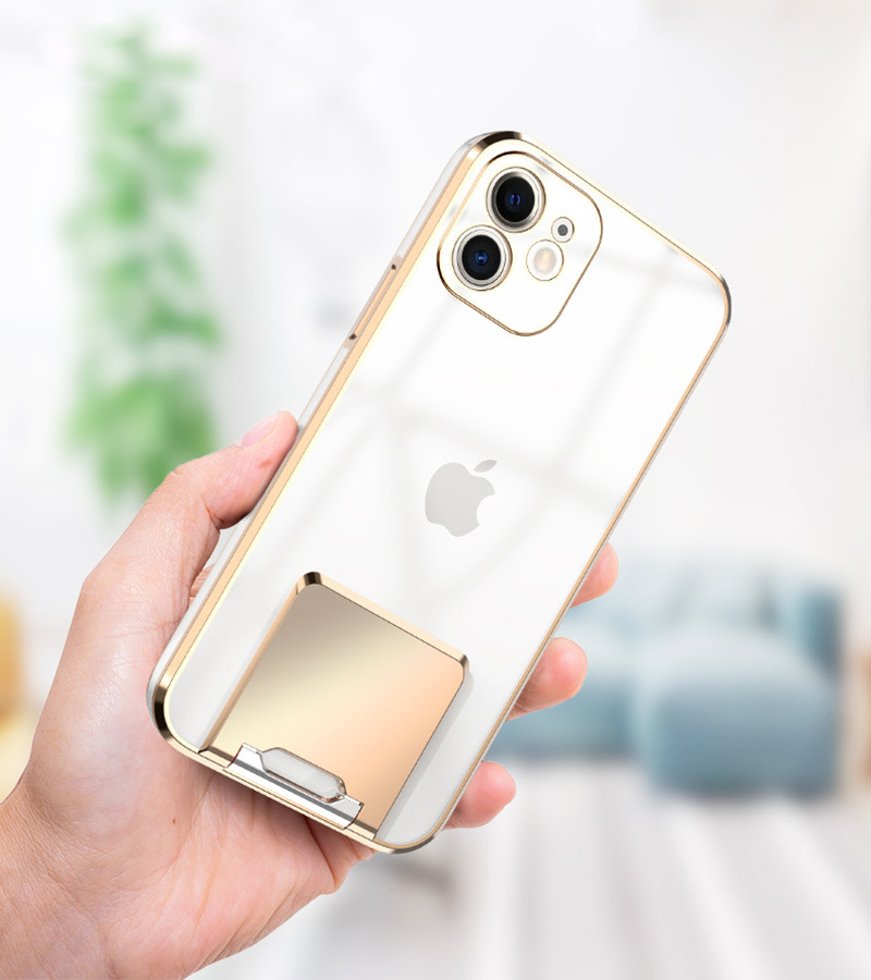 Pokrowiec etui silikonowe Tel Protect Kickstand Luxury Case fioletowe APPLE iPhone 12 Pro / 7