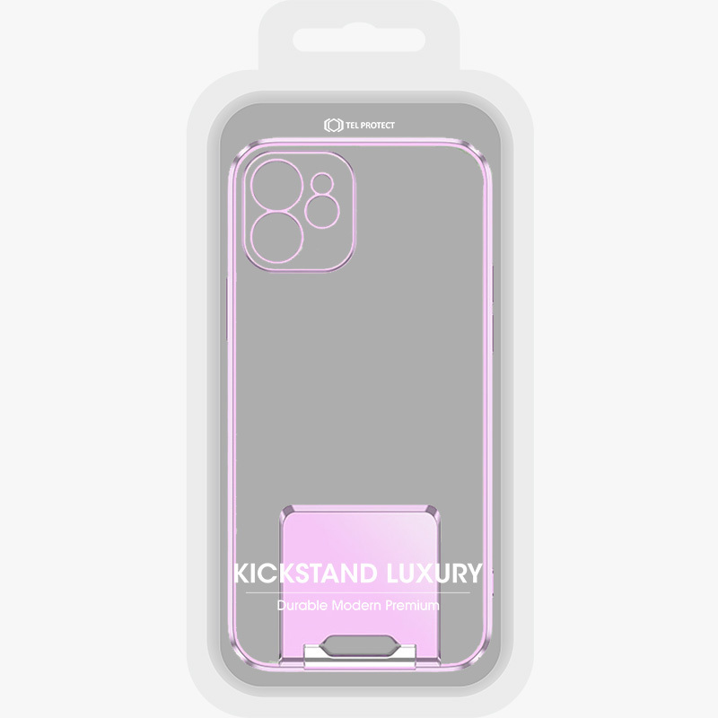 Pokrowiec etui silikonowe Tel Protect Kickstand Luxury Case fioletowe APPLE iPhone XS / 10