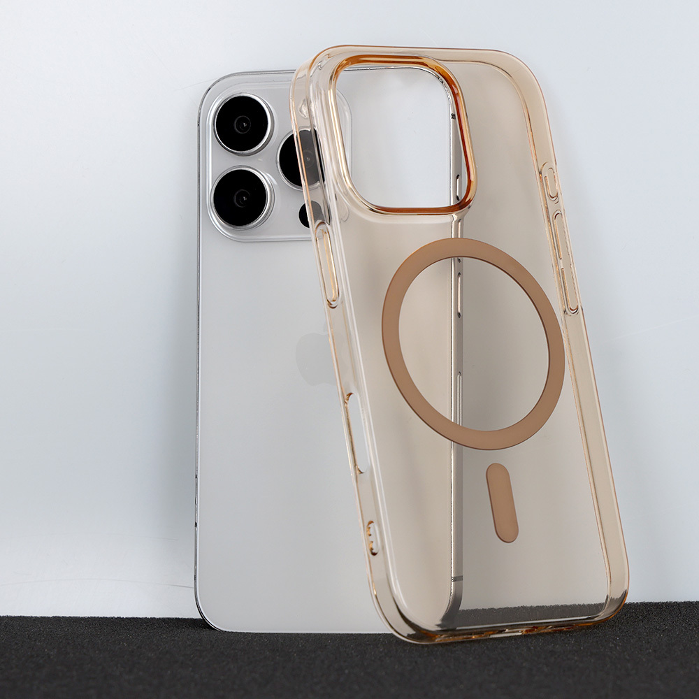 Pokrowiec etui silikonowe Transparent Slim Magsafe Case br�zowe APPLE iPhone 16 Pro Max / 5