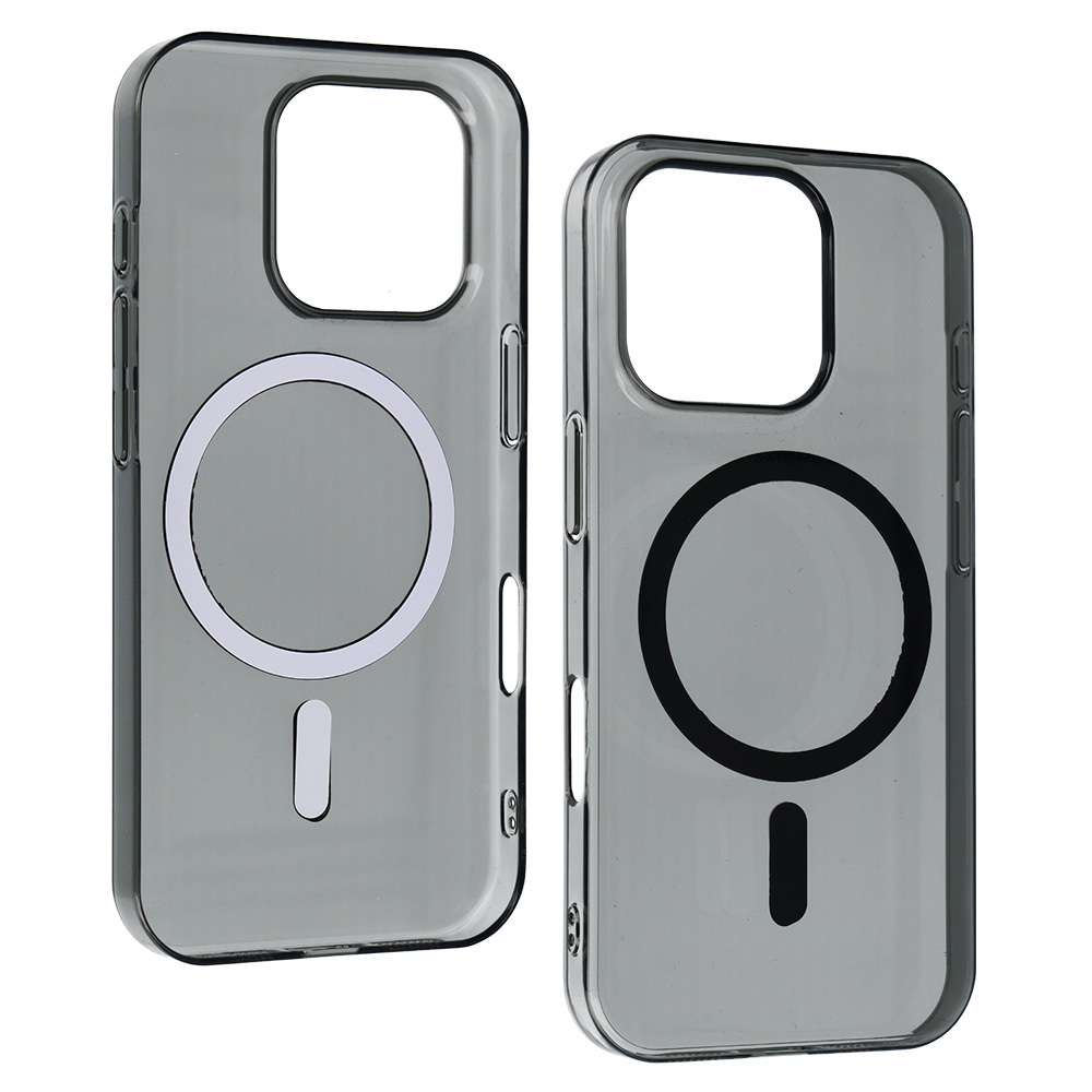 Pokrowiec etui silikonowe Transparent Slim Magsafe Case czarne APPLE iPhone 15 Pro / 4