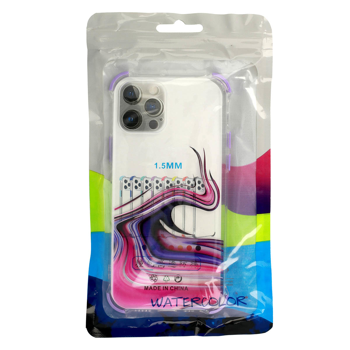 Pokrowiec etui silikonowe Watercolor Case fioletowe APPLE iPhone 12 Pro Max / 4