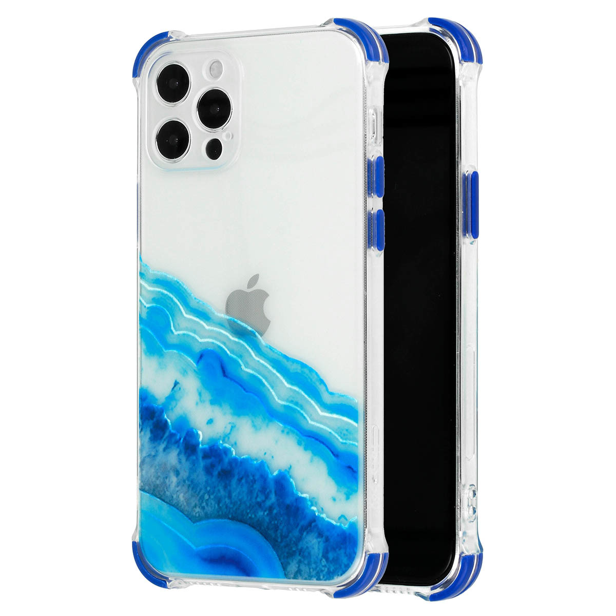 Pokrowiec etui silikonowe Watercolor Case niebieskie APPLE iPhone 12 Pro