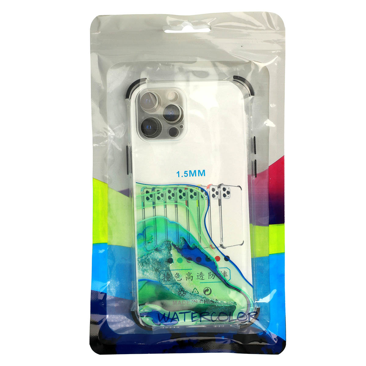 Pokrowiec etui silikonowe Watercolor Case zielone APPLE iPhone 12 Pro / 4