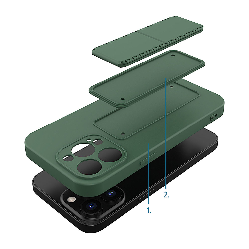 Pokrowiec etui silikonowe Wozinsky Kickstand Case czarne APPLE iPhone 13 Pro Max / 3