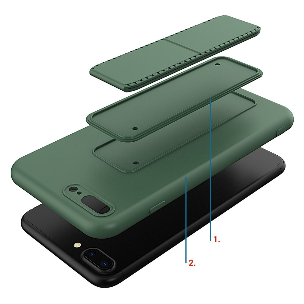 Pokrowiec etui silikonowe Wozinsky Kickstand Case czarne APPLE iPhone 6 Plus / 3