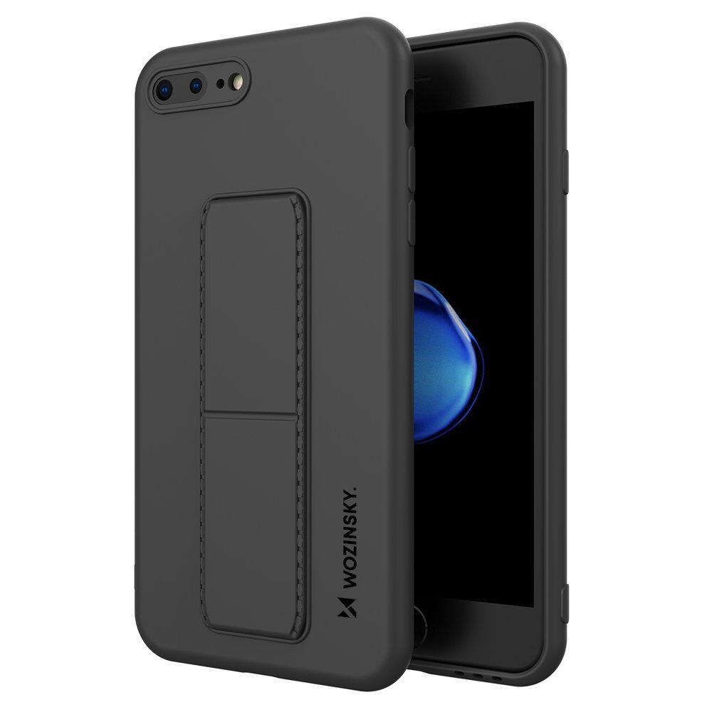 Pokrowiec etui silikonowe Wozinsky Kickstand Case czarne APPLE iPhone 7 Plus