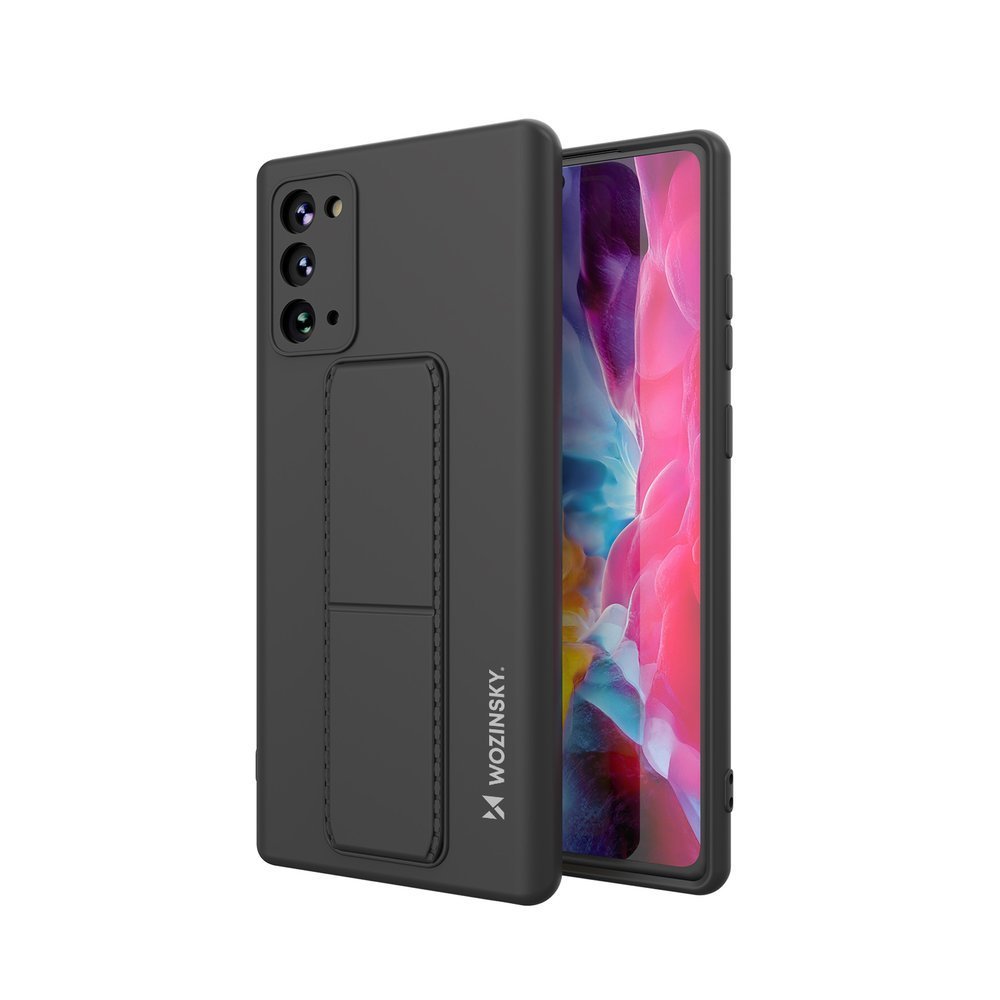 Pokrowiec etui silikonowe Wozinsky Kickstand Case czarne SAMSUNG Galaxy Note 20
