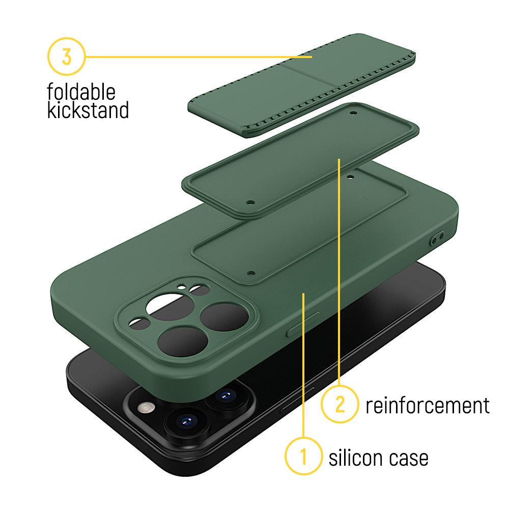 Pokrowiec etui silikonowe Wozinsky Kickstand Case czarne Xiaomi POCO X4 Pro 5G / 3