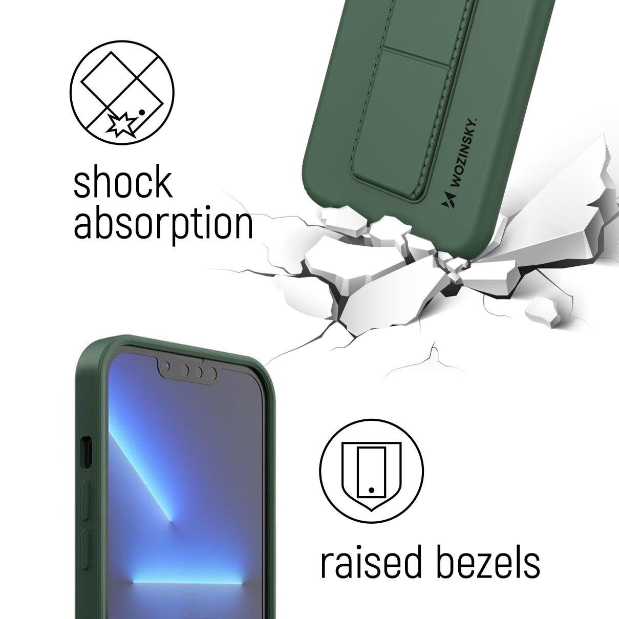 Pokrowiec etui silikonowe Wozinsky Kickstand Case czarne Xiaomi Redmi Note 11S / 4