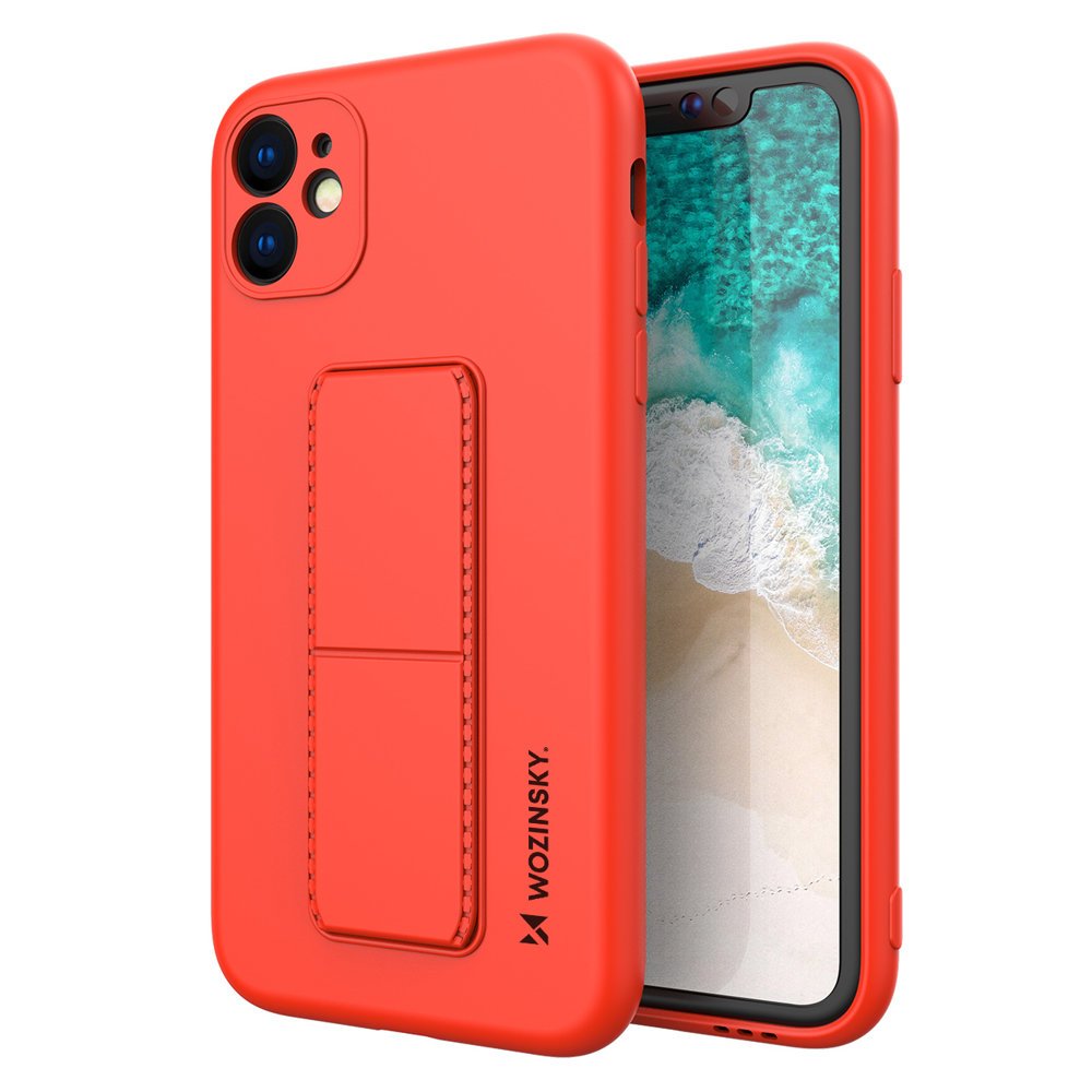 Pokrowiec etui silikonowe Wozinsky Kickstand Case czerwone APPLE iPhone 11 Pro