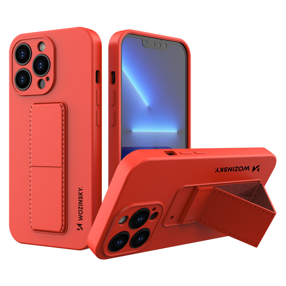 Pokrowiec etui silikonowe Wozinsky Kickstand Case czerwone APPLE iPhone 13