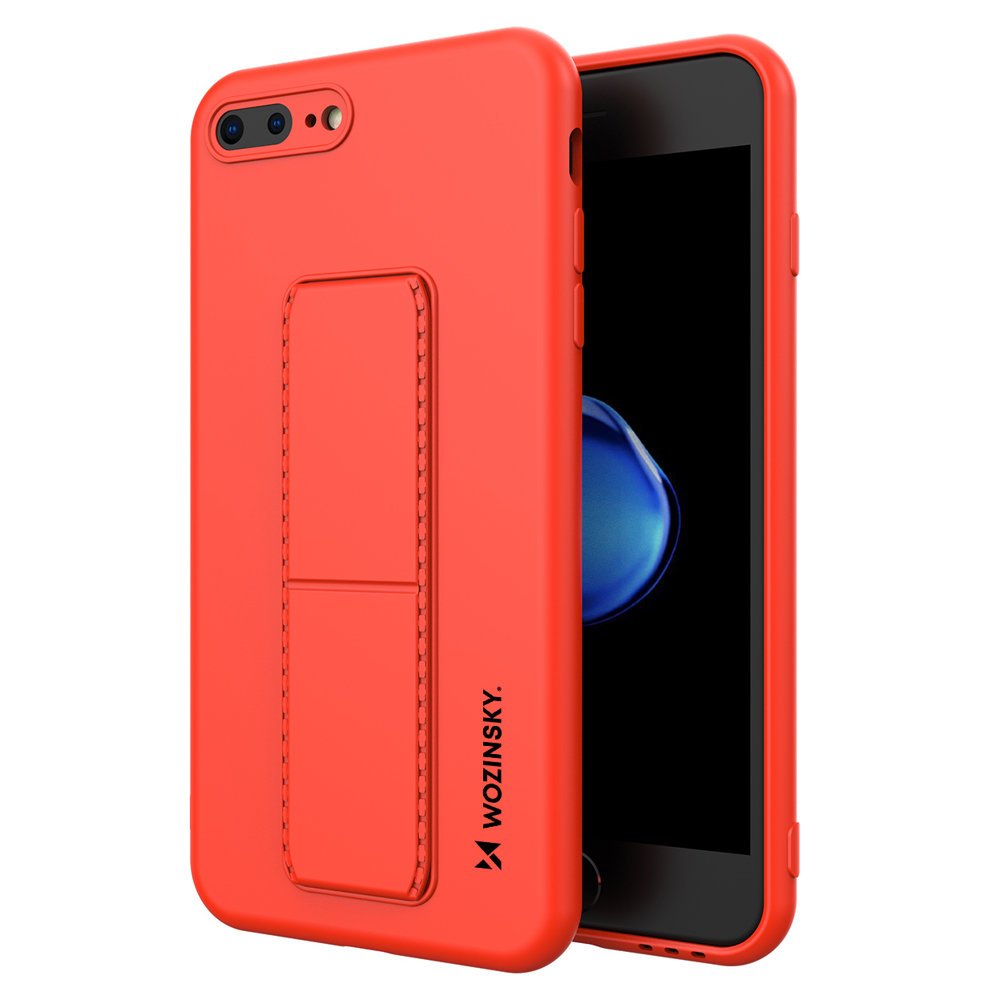 Pokrowiec etui silikonowe Wozinsky Kickstand Case czerwone APPLE iPhone 7 Plus