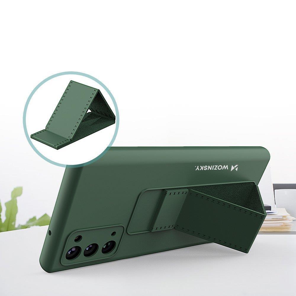 Pokrowiec etui silikonowe Wozinsky Kickstand Case granatowe SAMSUNG Galaxy Note 20 / 4