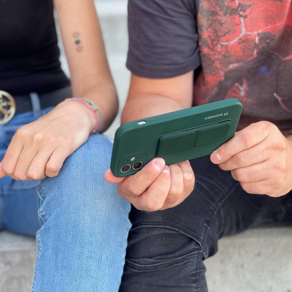 Pokrowiec etui silikonowe Wozinsky Kickstand Case granatowe SAMSUNG Galaxy Note 20 / 6