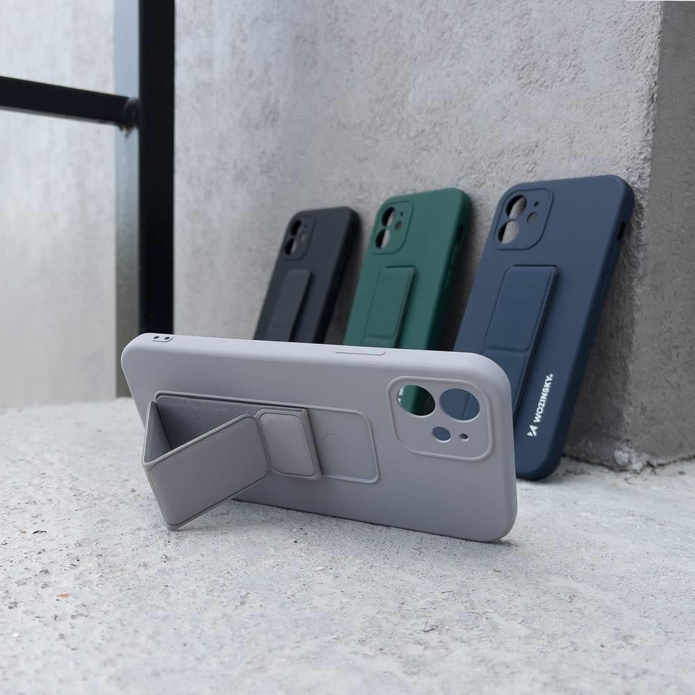 Pokrowiec etui silikonowe Wozinsky Kickstand Case granatowe SAMSUNG Galaxy Note 20 / 7