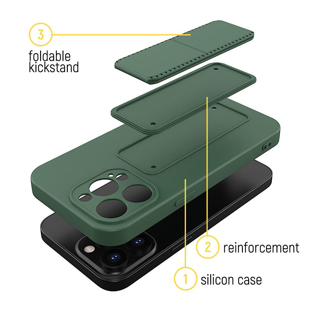 Pokrowiec etui silikonowe Wozinsky Kickstand Case granatowe SAMSUNG Galaxy S22 Ultra / 3