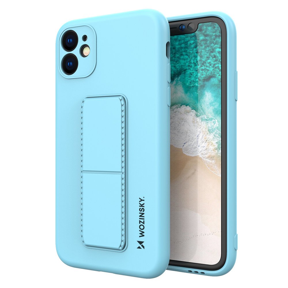Pokrowiec etui silikonowe Wozinsky Kickstand Case niebieskie APPLE iPhone 12 Pro