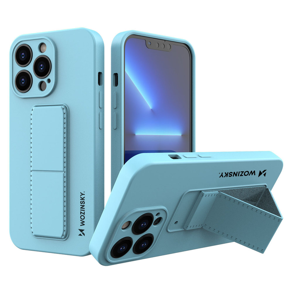 Pokrowiec etui silikonowe Wozinsky Kickstand Case niebieskie APPLE iPhone 13 mini