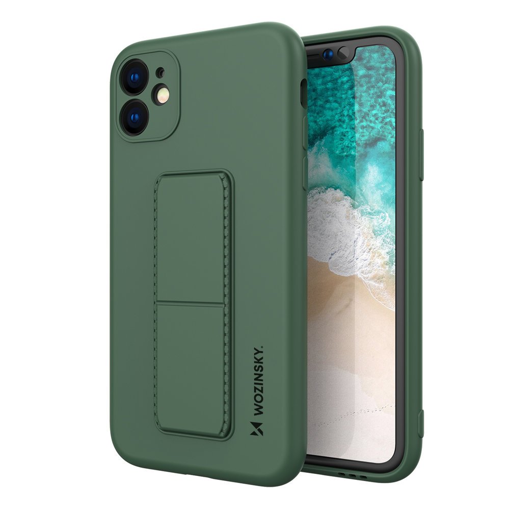 Pokrowiec etui silikonowe Wozinsky Kickstand Case zielone APPLE iPhone 11 Pro Max