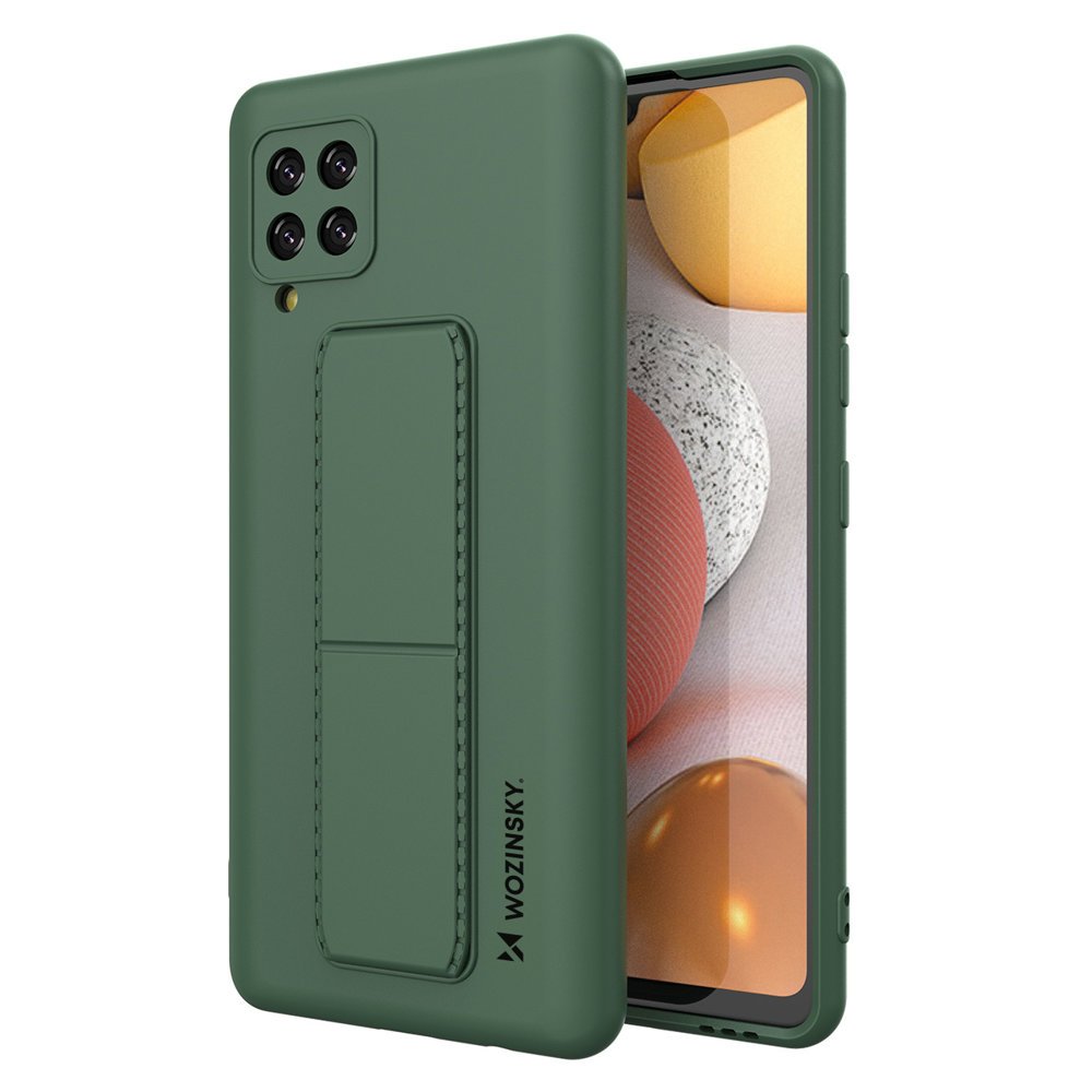 Pokrowiec etui silikonowe Wozinsky Kickstand Case zielone SAMSUNG Galaxy A42 5G