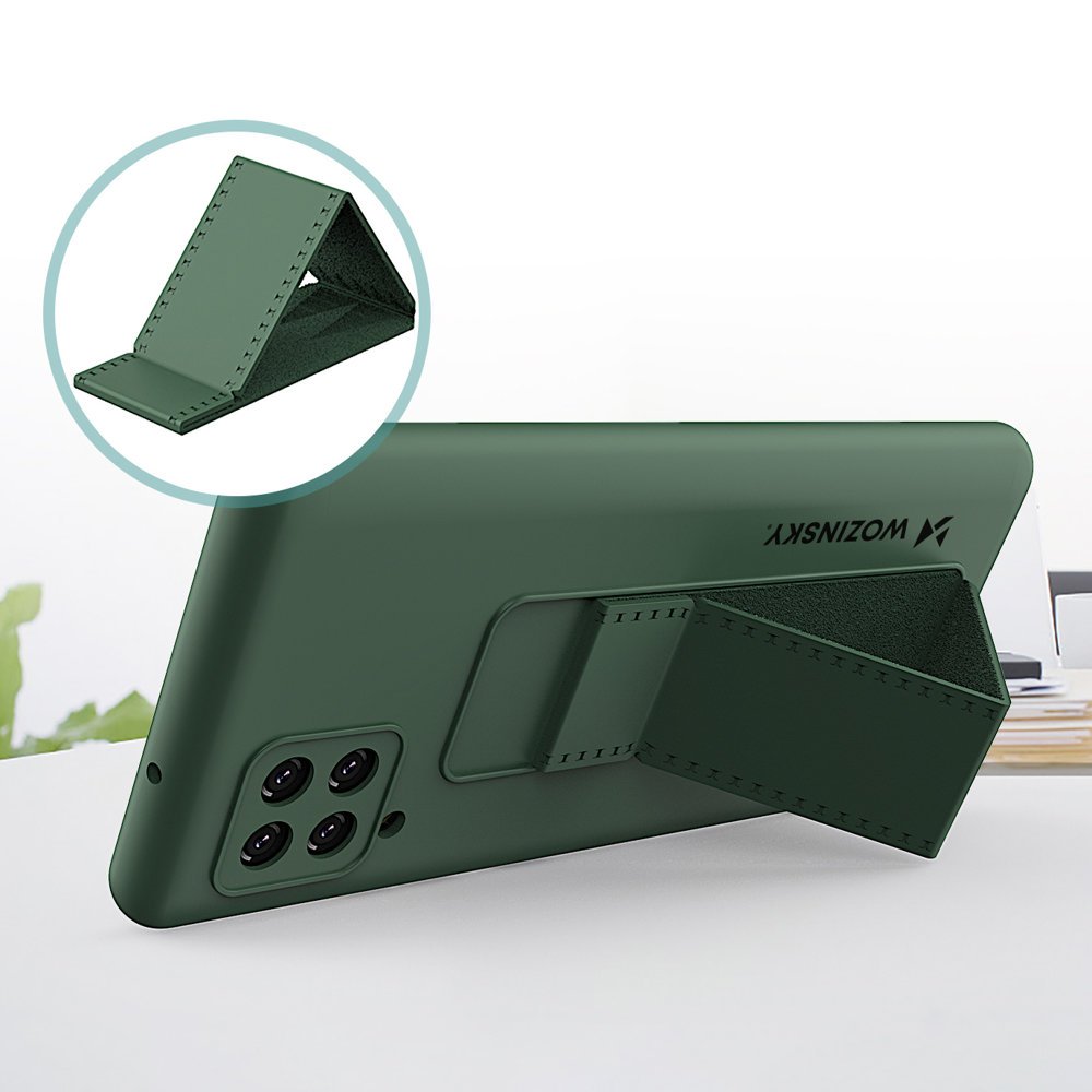 Pokrowiec etui silikonowe Wozinsky Kickstand Case zielone SAMSUNG Galaxy A42 5G / 2