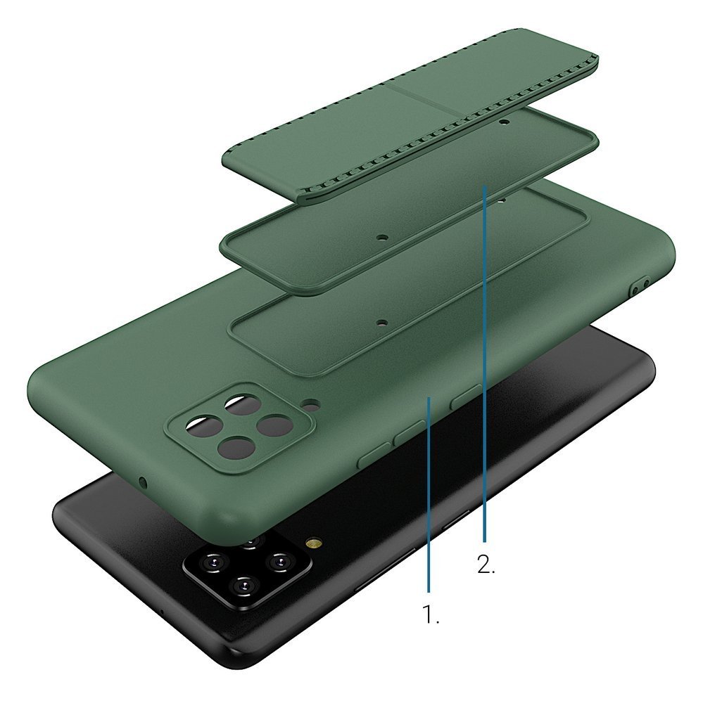 Pokrowiec etui silikonowe Wozinsky Kickstand Case zielone SAMSUNG Galaxy A42 5G / 3