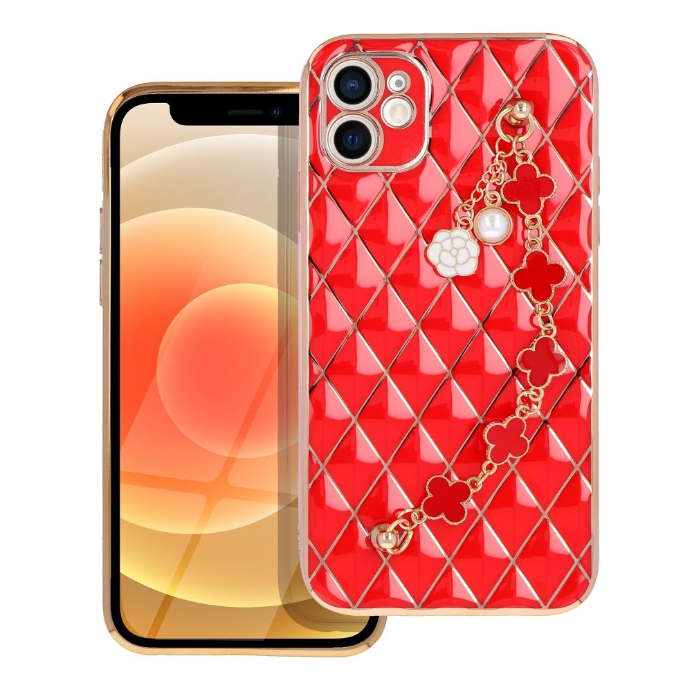 Pokrowiec etui silikonowe z acuszkiem Glamour czerwone APPLE iPhone 11