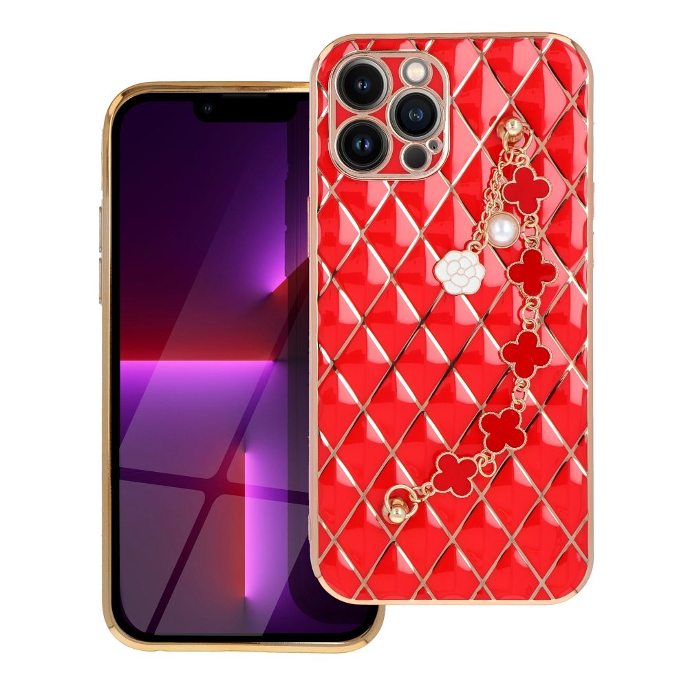 Pokrowiec etui silikonowe z acuszkiem Glamour czerwone APPLE iPhone 12 Pro Max