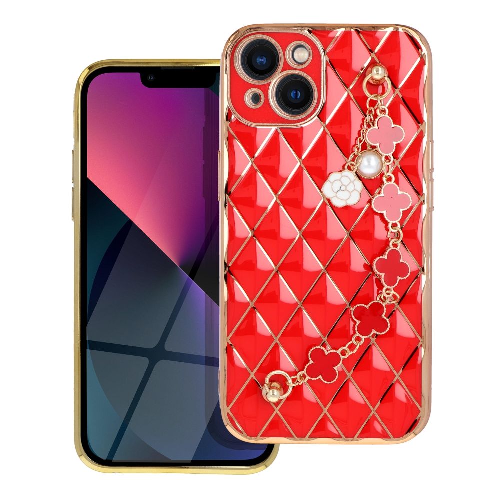 Pokrowiec etui silikonowe z acuszkiem Glamour czerwone APPLE iPhone 13