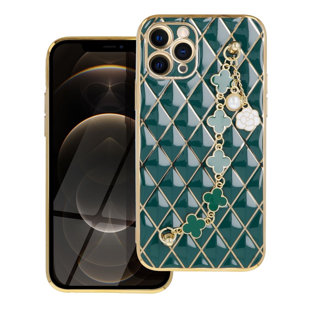 Pokrowiec etui silikonowe z acuszkiem Glamour zielone APPLE iPhone 11 Pro