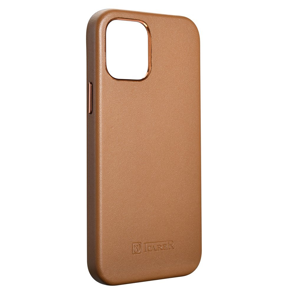 Pokrowiec etui skrzane iCarer Case Leather brzowe APPLE iPhone 12 Mini / 3