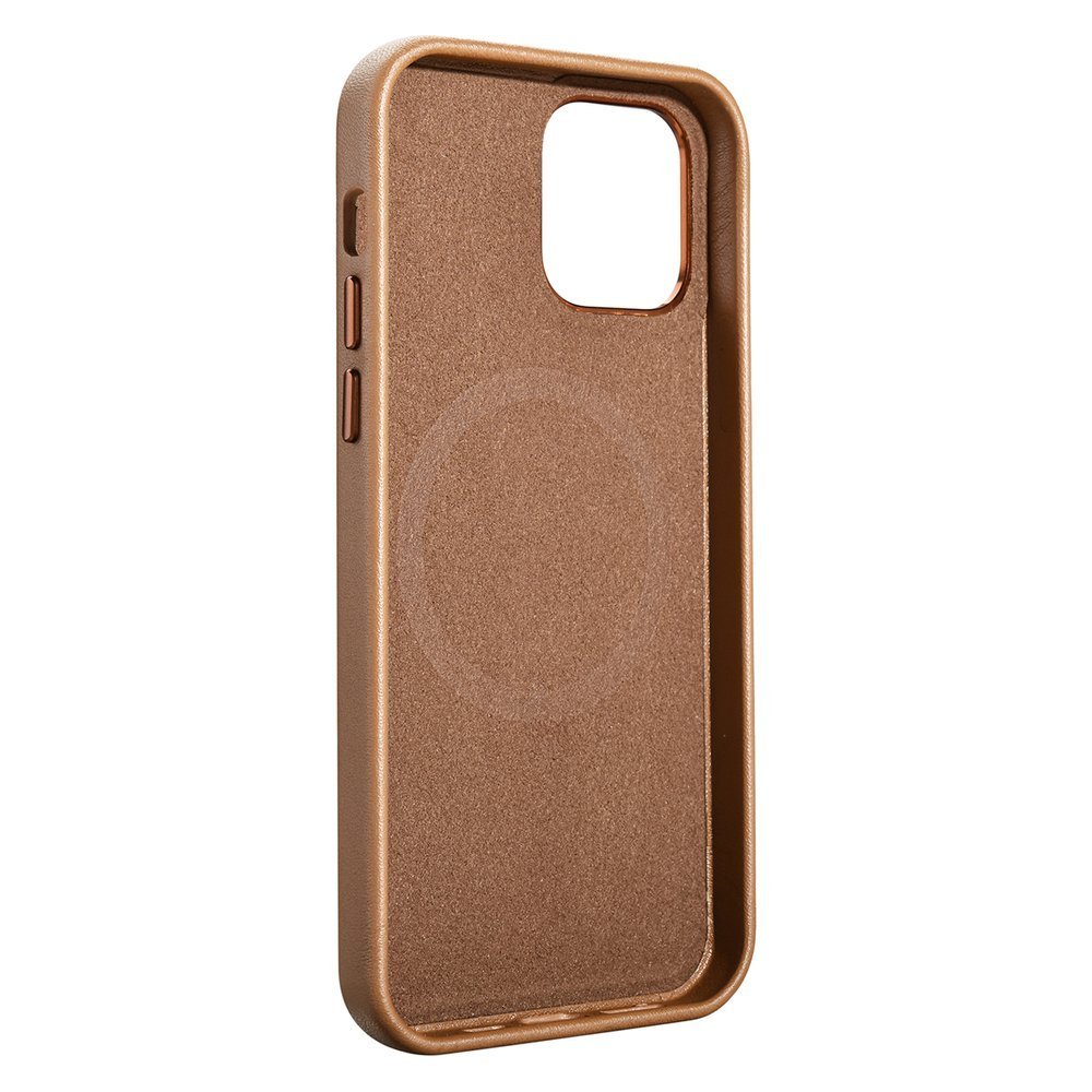 Pokrowiec etui skrzane iCarer Case Leather brzowe APPLE iPhone 12 Mini / 5