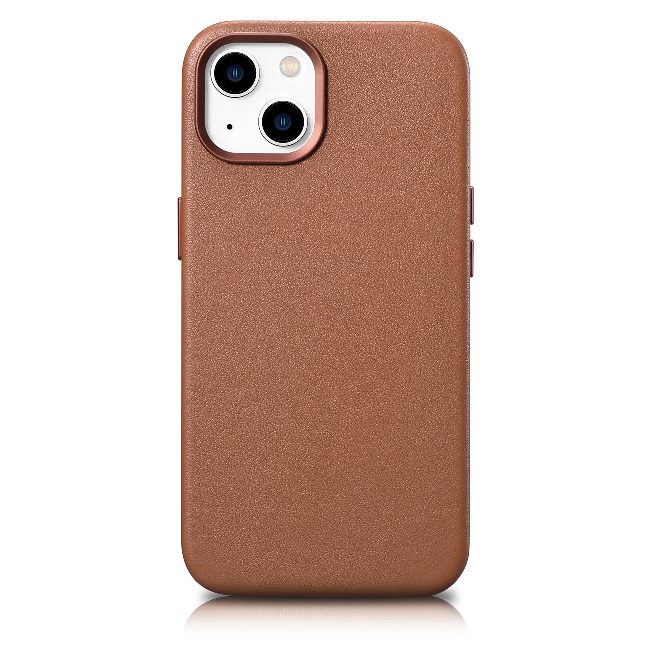 Pokrowiec etui skrzane iCarer Case Leather brzowe APPLE iPhone 14