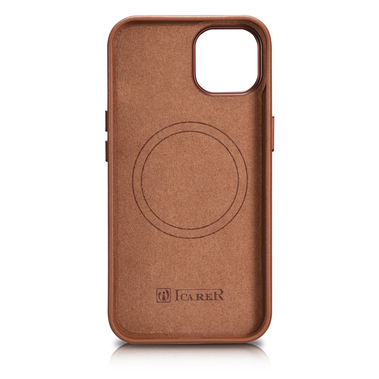 Pokrowiec etui skrzane iCarer Case Leather brzowe APPLE iPhone 14 Plus / 3